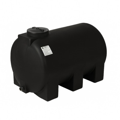 Zbiornik na wodę pitną MAVIL, cylindryczny poziomy 500 L (czarny) - 